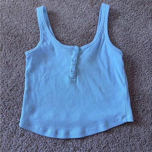 Francesca's Collections Tops - Francesca's Collections Sky Blue Ribbed Tank Top